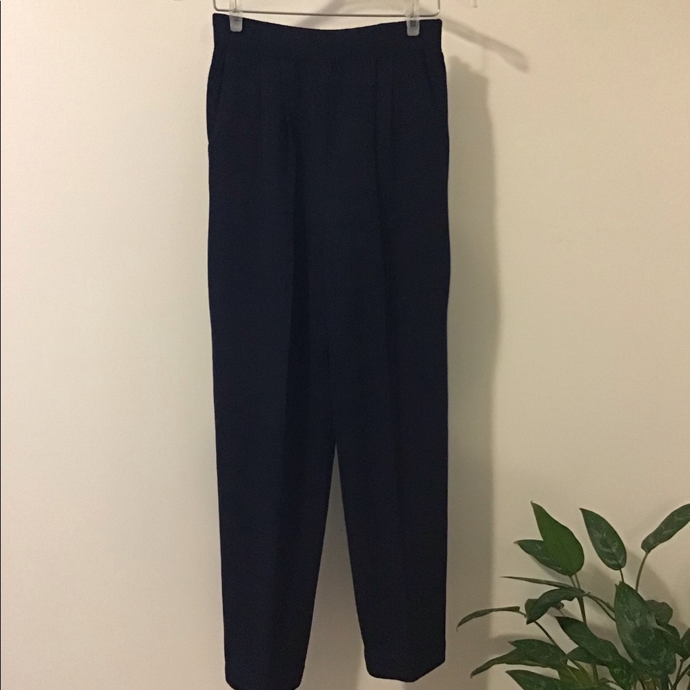 VTG St John Collection Marie Gray Navy Pants Sz 4